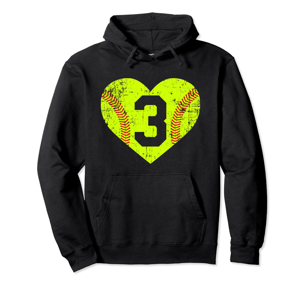 Fastpitch Softball 3 Jersey Number Hoodie - Custom Art Print for Adults - T-Shirt, Sweatshirt, Hoodie