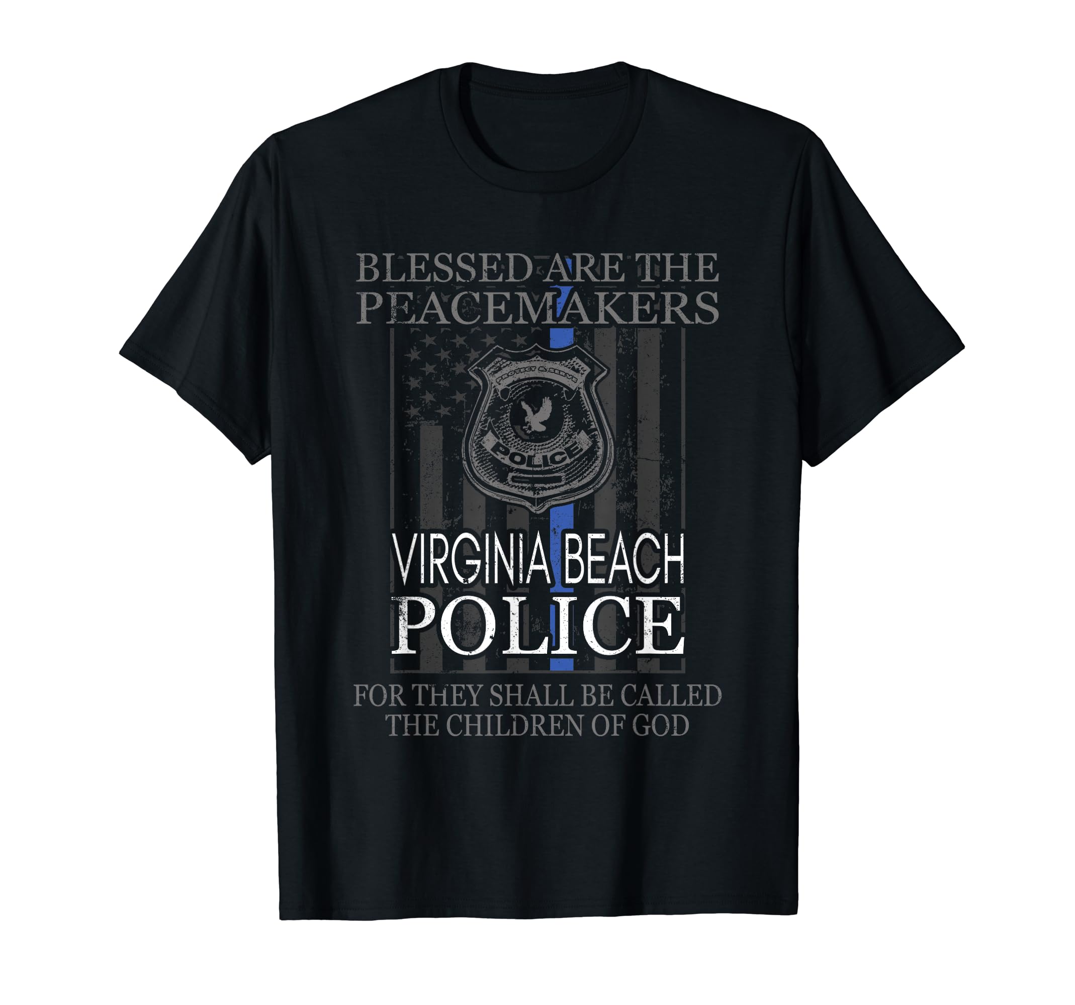 Virginia Beach Police Support Blessed Hoodie - Minimalist Print Men Women - T-Shirt, Sweatshirt, Hoodie