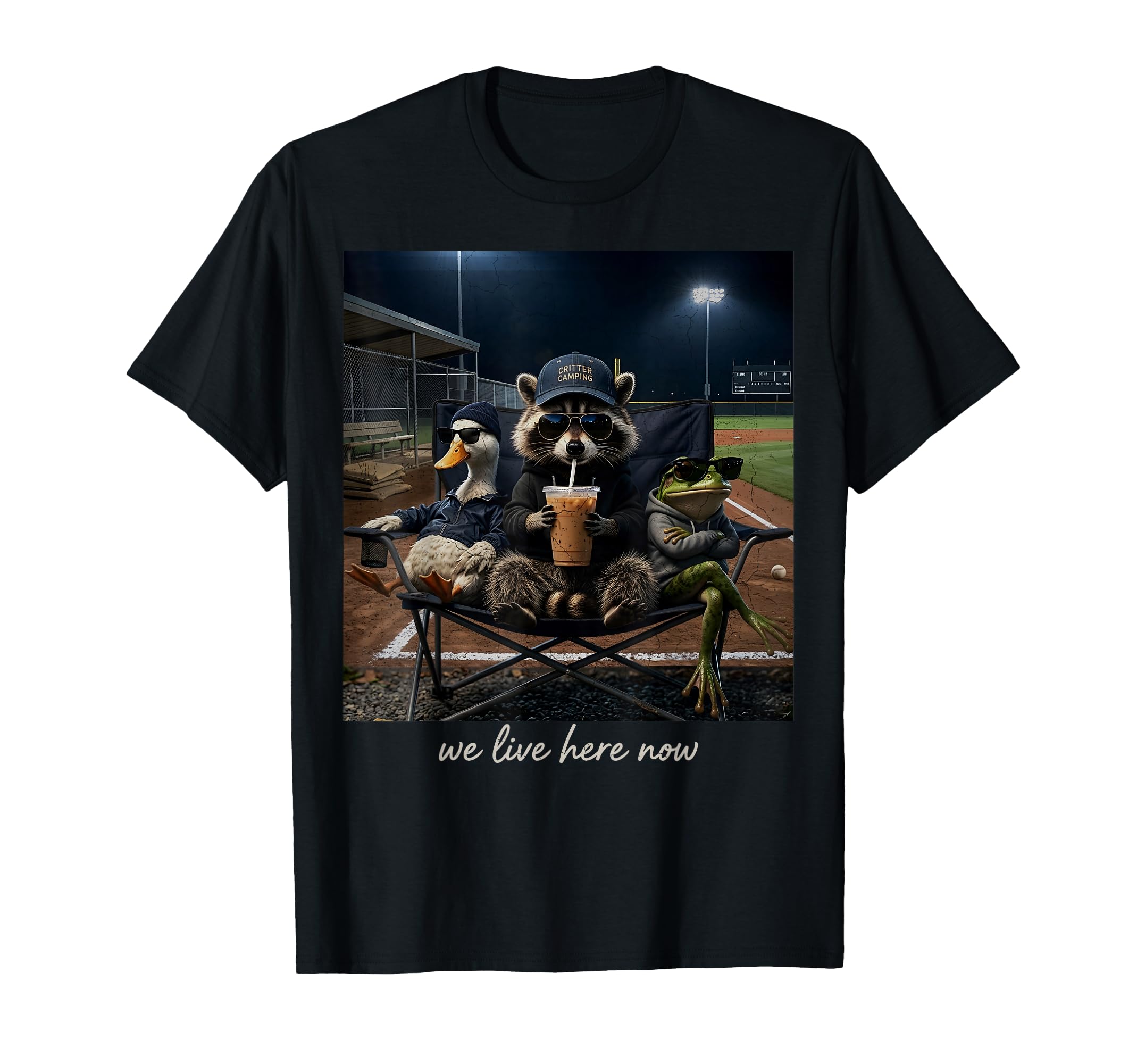 Funny Goose Raccoon Frog Baseball T-Shirt - Minimalist Print for Adults - T-Shirt, Sweatshirt, Hoodie
