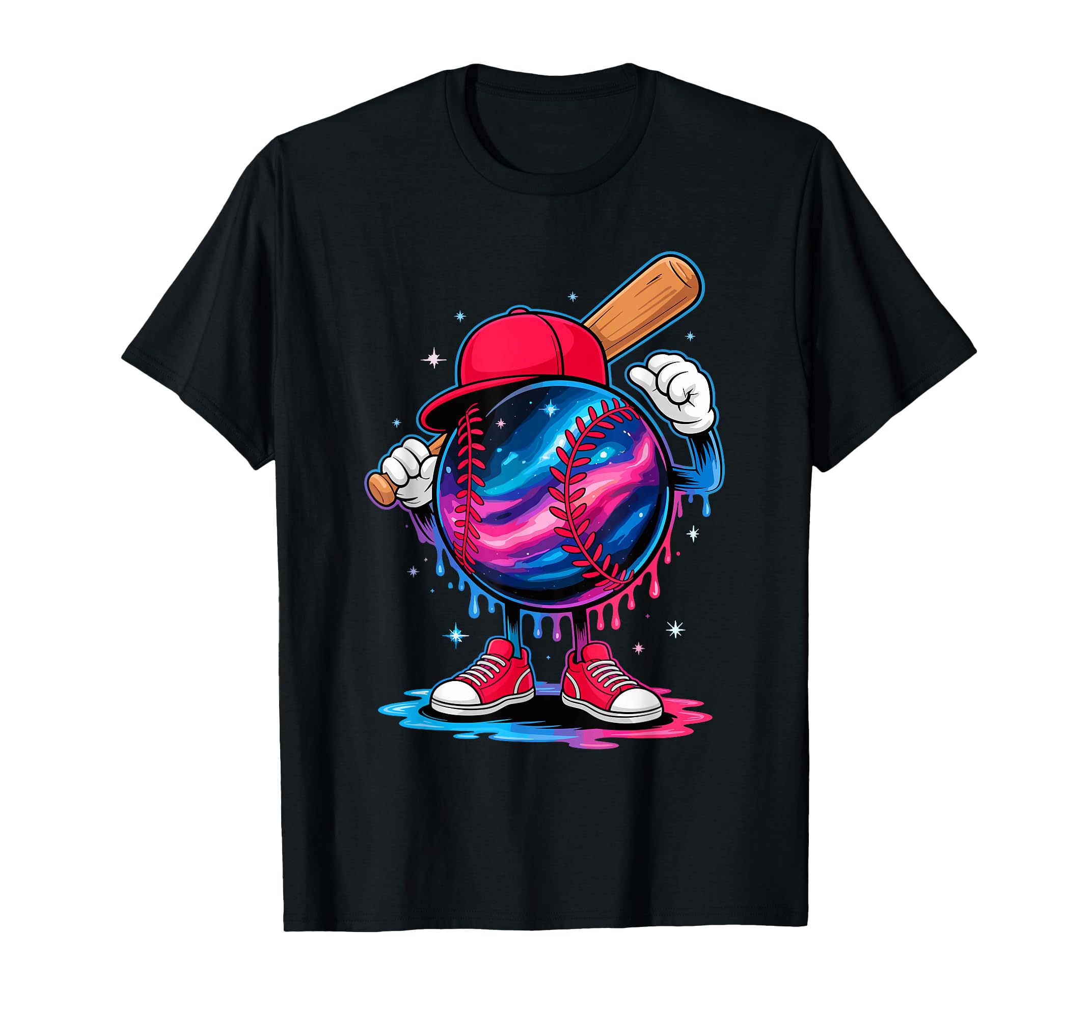 Space Dripping Galaxy Baseball T-Shirt - Streetwear Style for Adults - T-Shirt, Sweatshirt, Hoodie