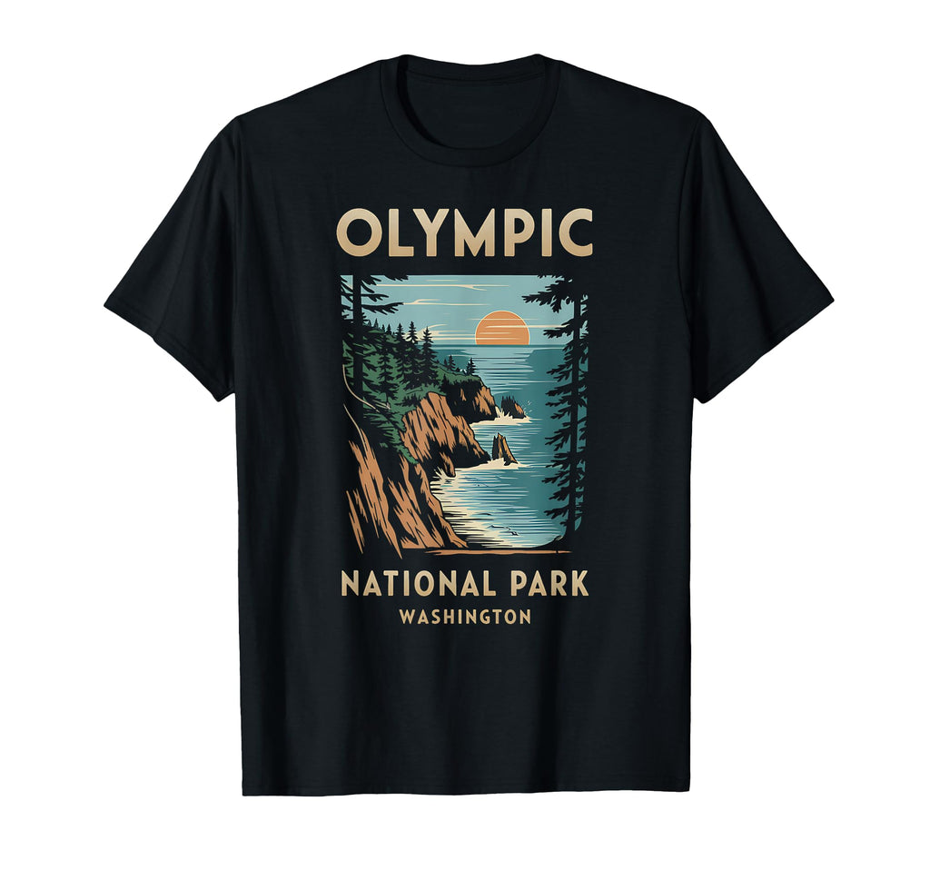Scenic Sunset Olympic National Park T-Shirt - Fun Novelty Design Men Women - T-Shirt, Sweatshirt, Hoodie