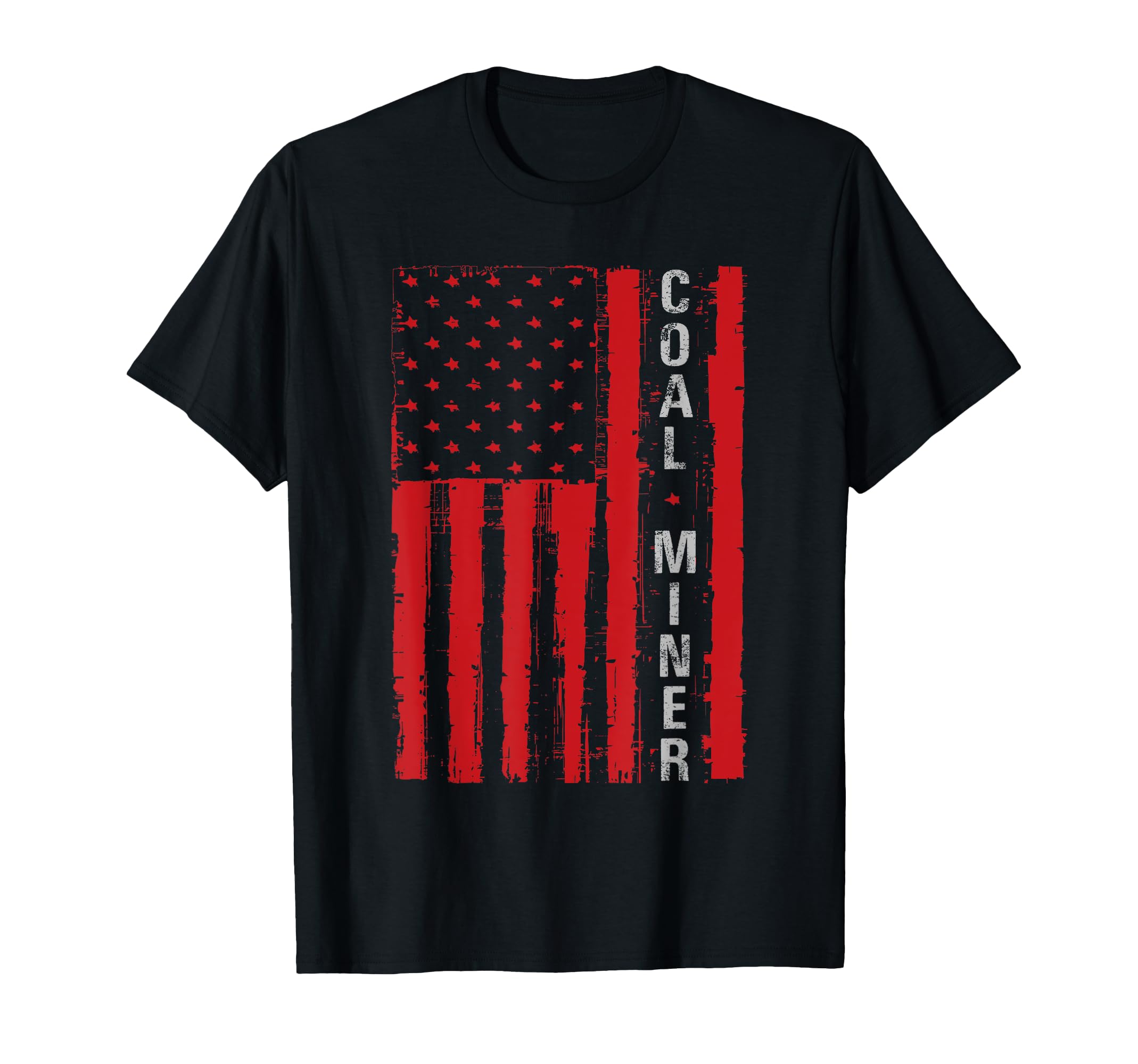 Distressed American Flag Coal Miner T-Shirt - Custom Art Print for Adults - T-Shirt, Sweatshirt, Hoodie