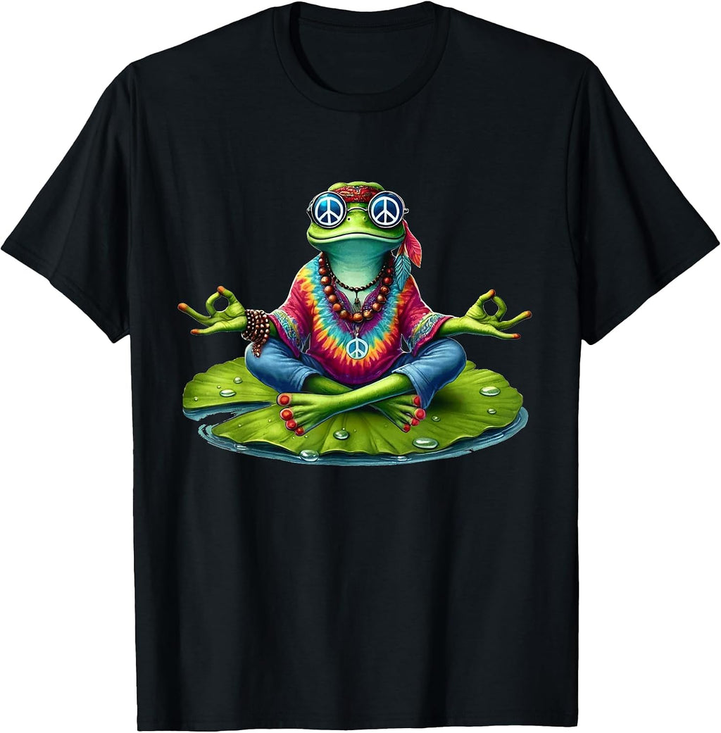 Men Women Frog Peace Sign Hippie Tie-Dye - Adult & Kids T-Shirts, Sweatshirts & Hoodies apparel design preview 1