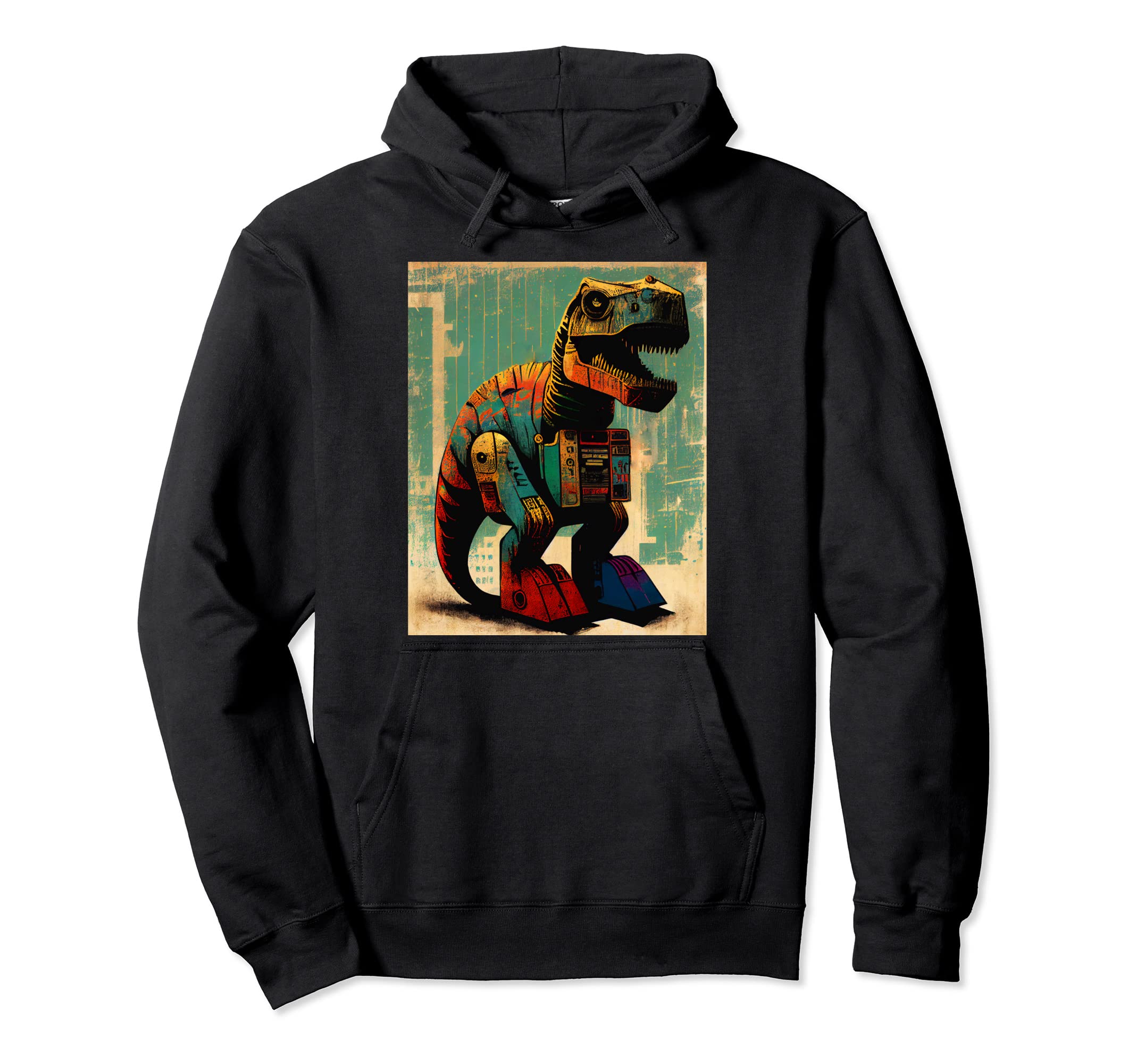 Robot Dinossaur Sci Fi Geek 80S 90S Aesthetic Hoodie - Graphic Print Unisex - T-Shirt, Sweatshirt, Hoodie