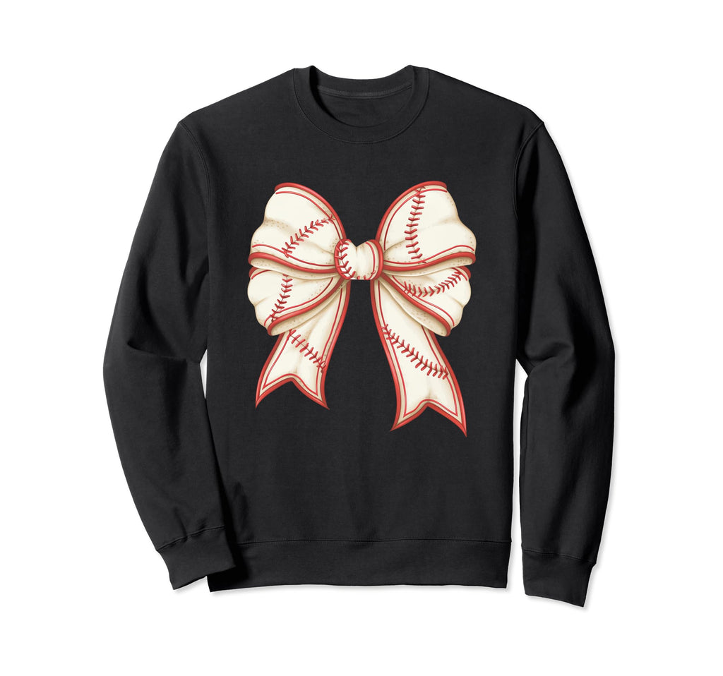 Coquette Bow Baseball Mama Sweatshirt - Aesthetic Graphic for Adults - T-Shirt, Sweatshirt, Hoodie