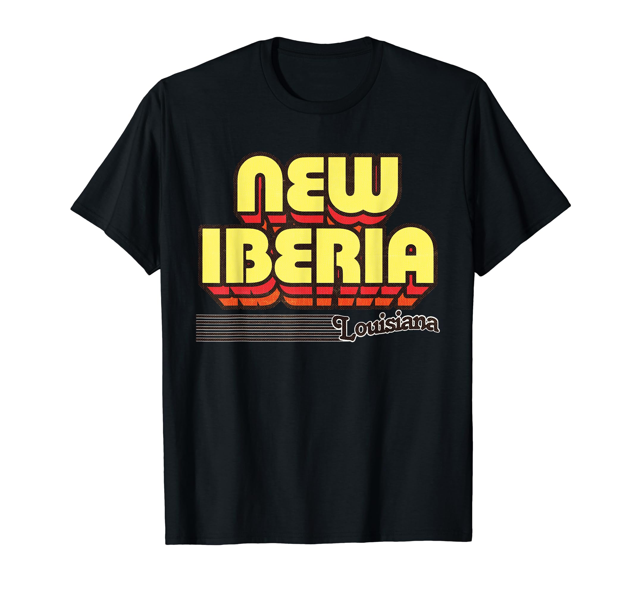 New Iberia Louisiana Stripes T-Shirt - Graphic Print Unisex - T-Shirt, Sweatshirt, Hoodie