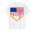 4Th July Baseball Drip Ice Cream Patriotic T-Shirt - Graphic Print Unisex - T-Shirt, Sweatshirt, Hoodie