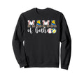Mama Both Leopard Volleyball Baseball Mom Sweatshirt - Graphic Print Unisex - T-Shirt, Sweatshirt, Hoodie