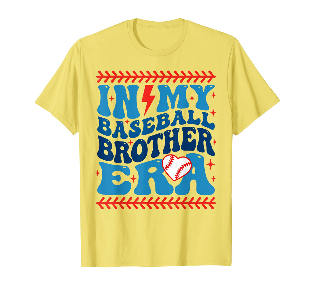My Baseball Brother Era Groovy Baseball T-Shirt - Graphic Print Men Women - T-Shirt, Sweatshirt, Hoodie