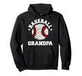 Baseball Grandpa Distressed Funny Hoodie - Graphic Print for Adults - T-Shirt, Sweatshirt, Hoodie