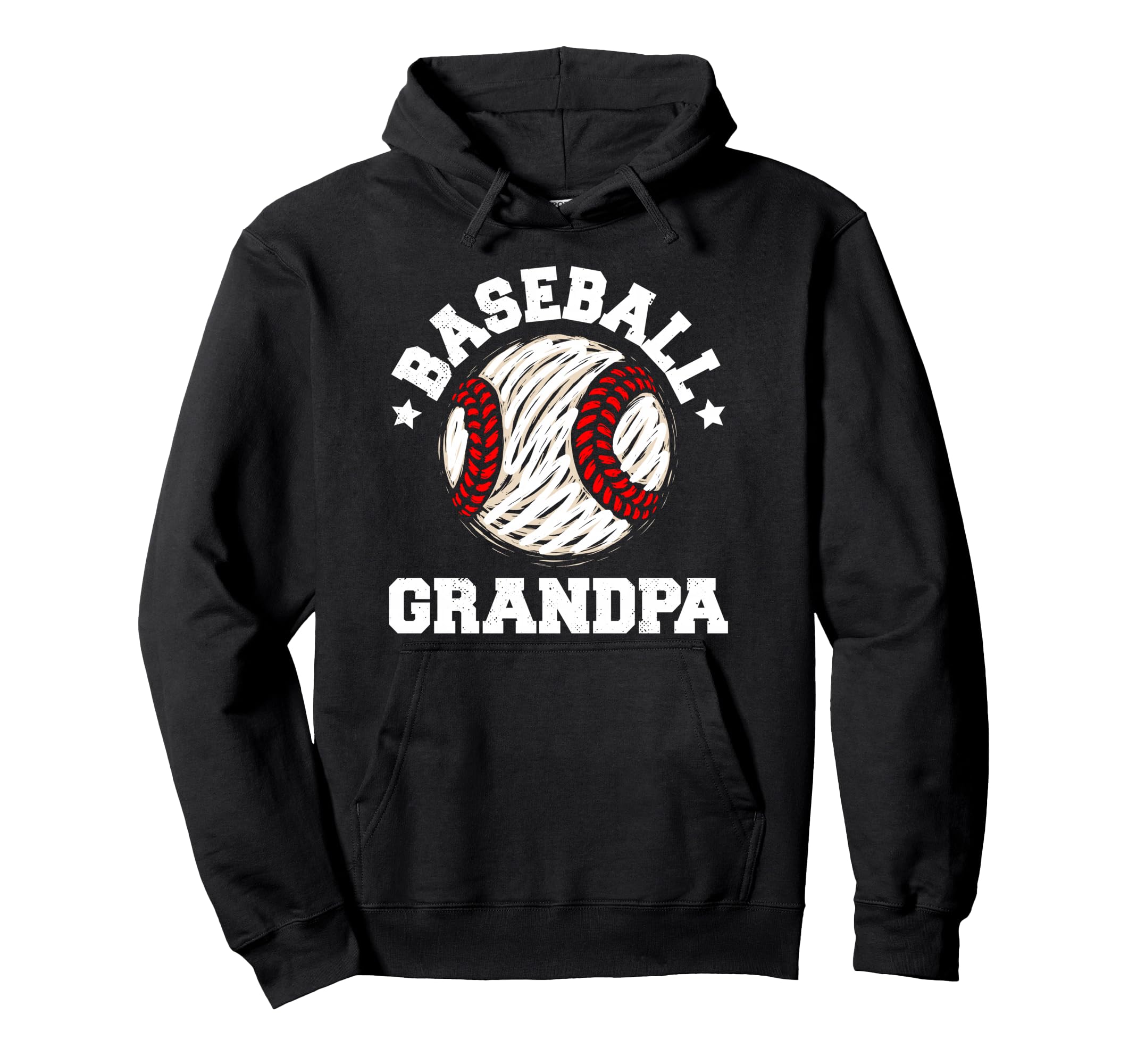 Baseball Grandpa Distressed Funny Hoodie - Graphic Print for Adults - T-Shirt, Sweatshirt, Hoodie