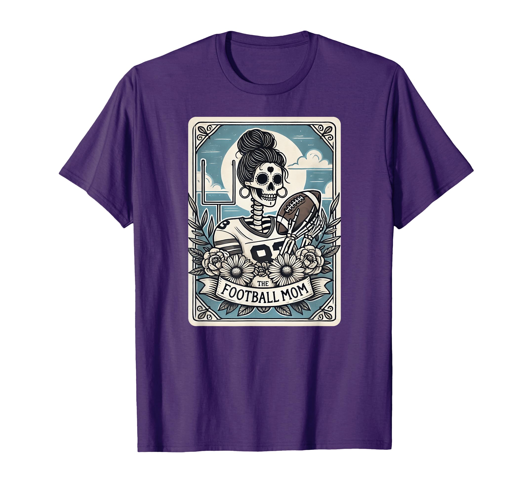 Football Mom Tarot Card Skeleton T-Shirt - Graphic Print for Adults - T-Shirt, Sweatshirt, Hoodie