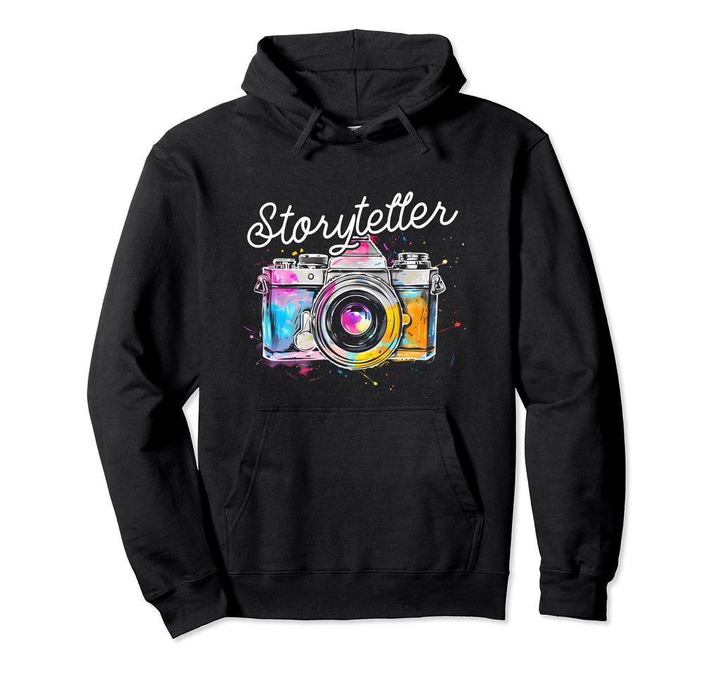 Photographer Storyteller Camera Hoodie - Graphic Print Men Women - T-Shirt, Sweatshirt, Hoodie
