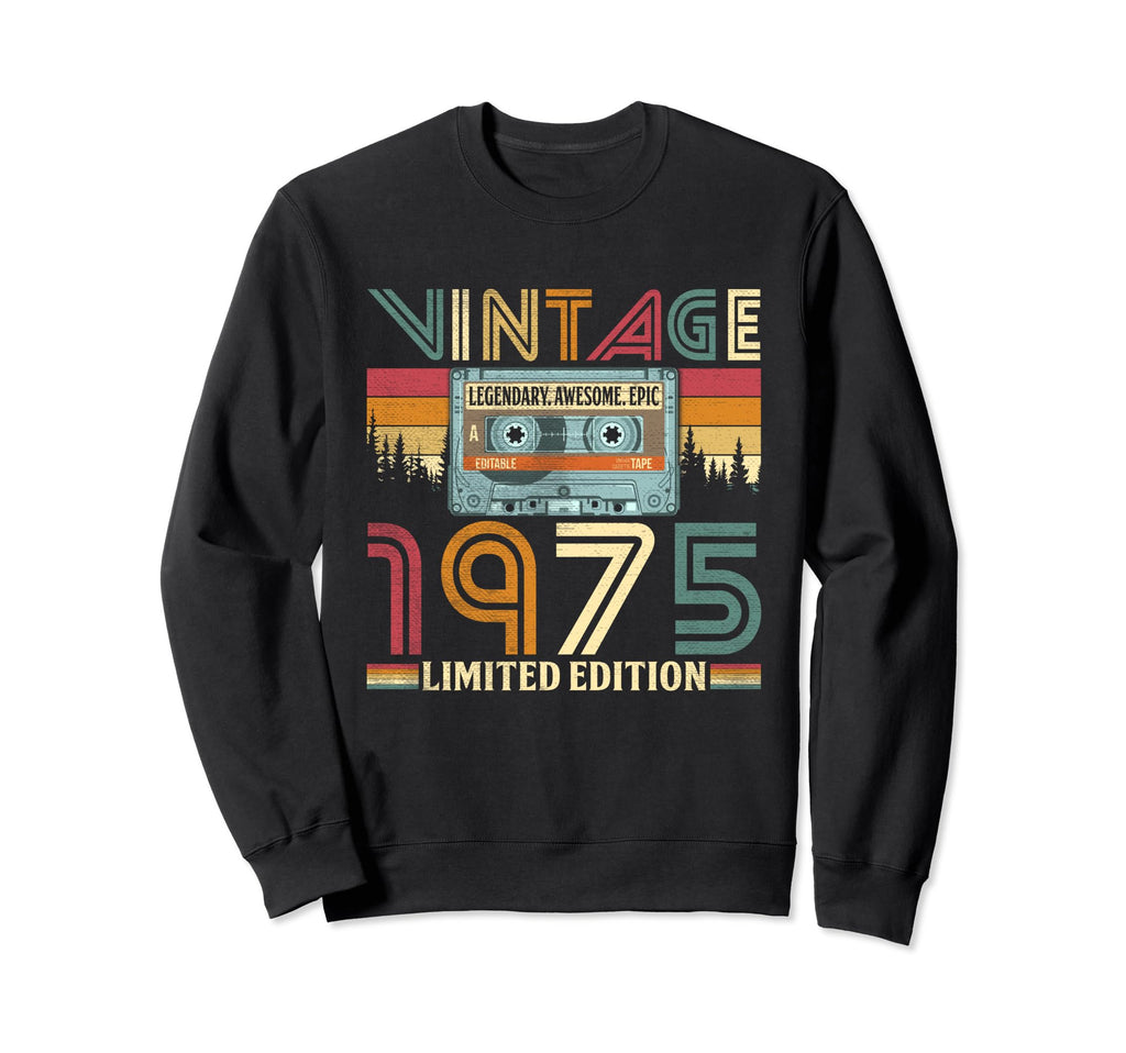 1975 Funny 50Th Birthday Cassette Sweatshirt - Fun Novelty Design Unisex - T-Shirt, Sweatshirt, Hoodie