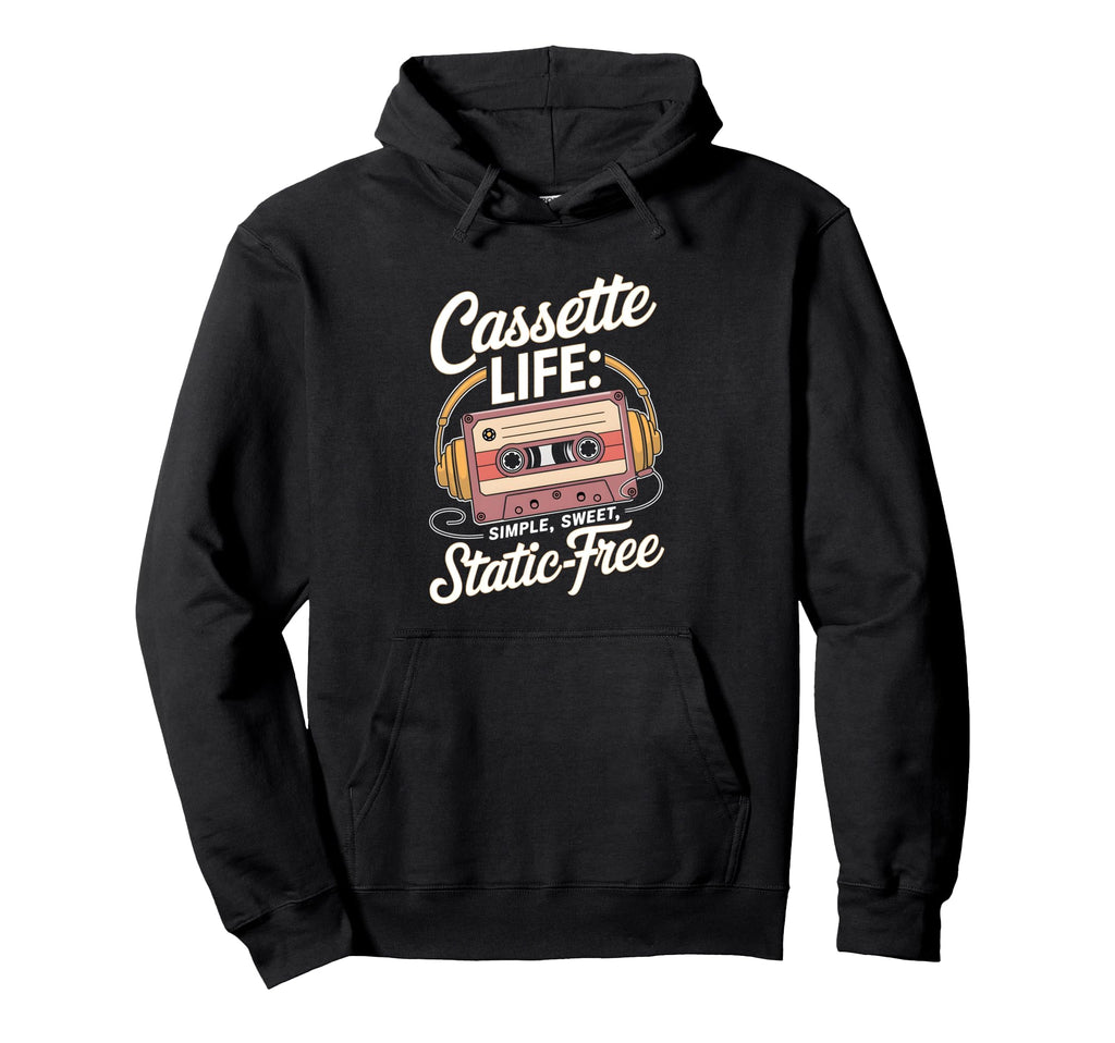 Cassette Life Simple Sweet Static Free Hoodie - Minimalist Print Men Women - T-Shirt, Sweatshirt, Hoodie