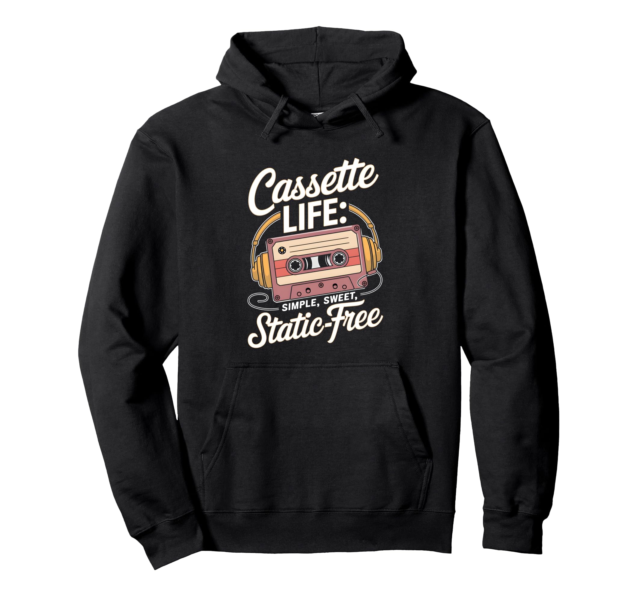 Cassette Life Simple Sweet Static Free Hoodie - Minimalist Print Men Women - T-Shirt, Sweatshirt, Hoodie