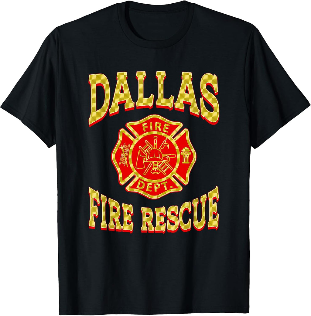 Dallas Fire Dept. And Rescue Vintage Merch - Adult & Kids T-Shirts, Sweatshirts & Hoodies apparel design preview 1