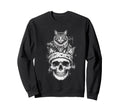 Skull Cat Skeleton Kitty Kitten Sweatshirt - Aesthetic Graphic Unisex - T-Shirt, Sweatshirt, Hoodie