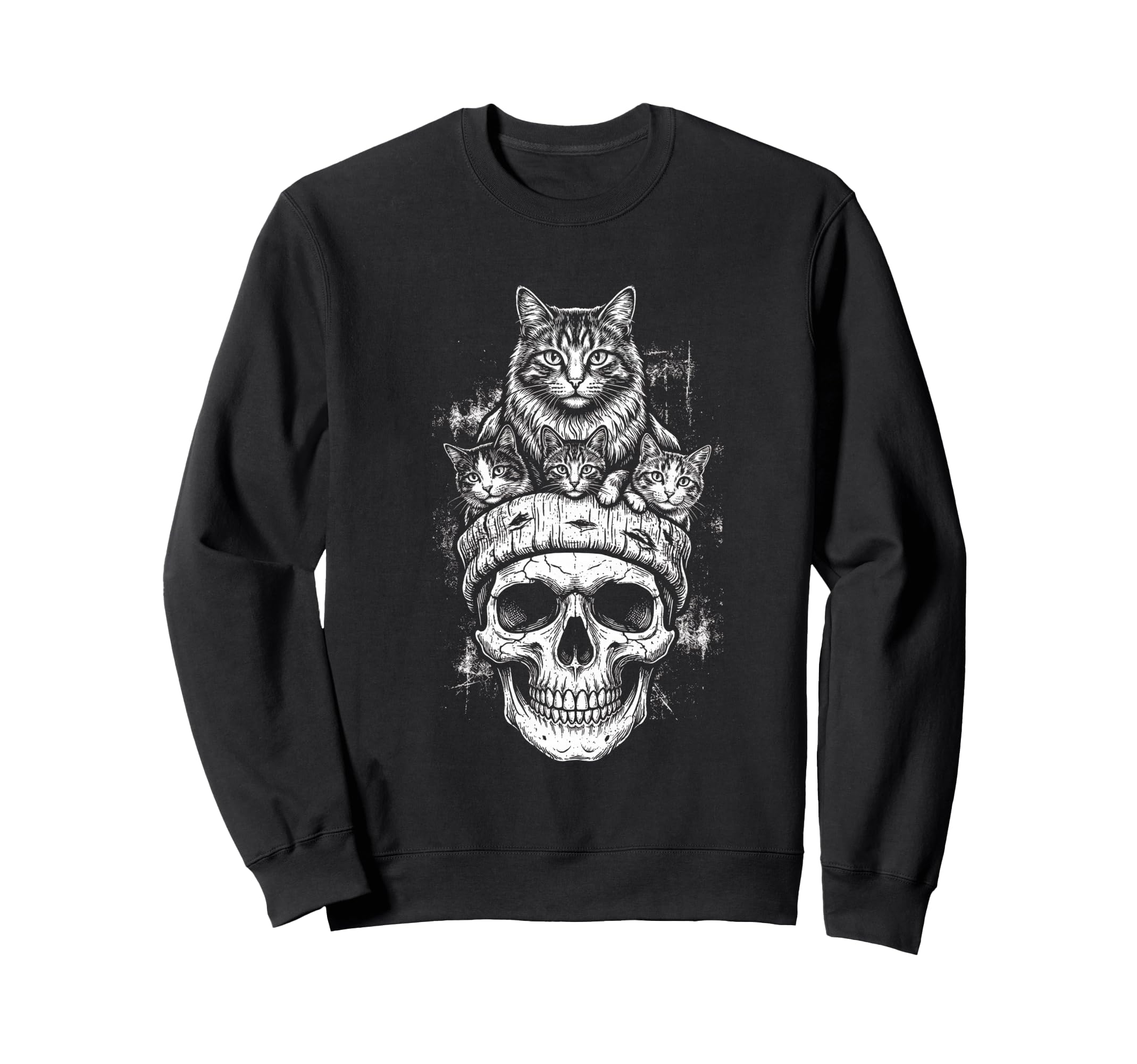 Skull Cat Skeleton Kitty Kitten Sweatshirt - Aesthetic Graphic Unisex - T-Shirt, Sweatshirt, Hoodie