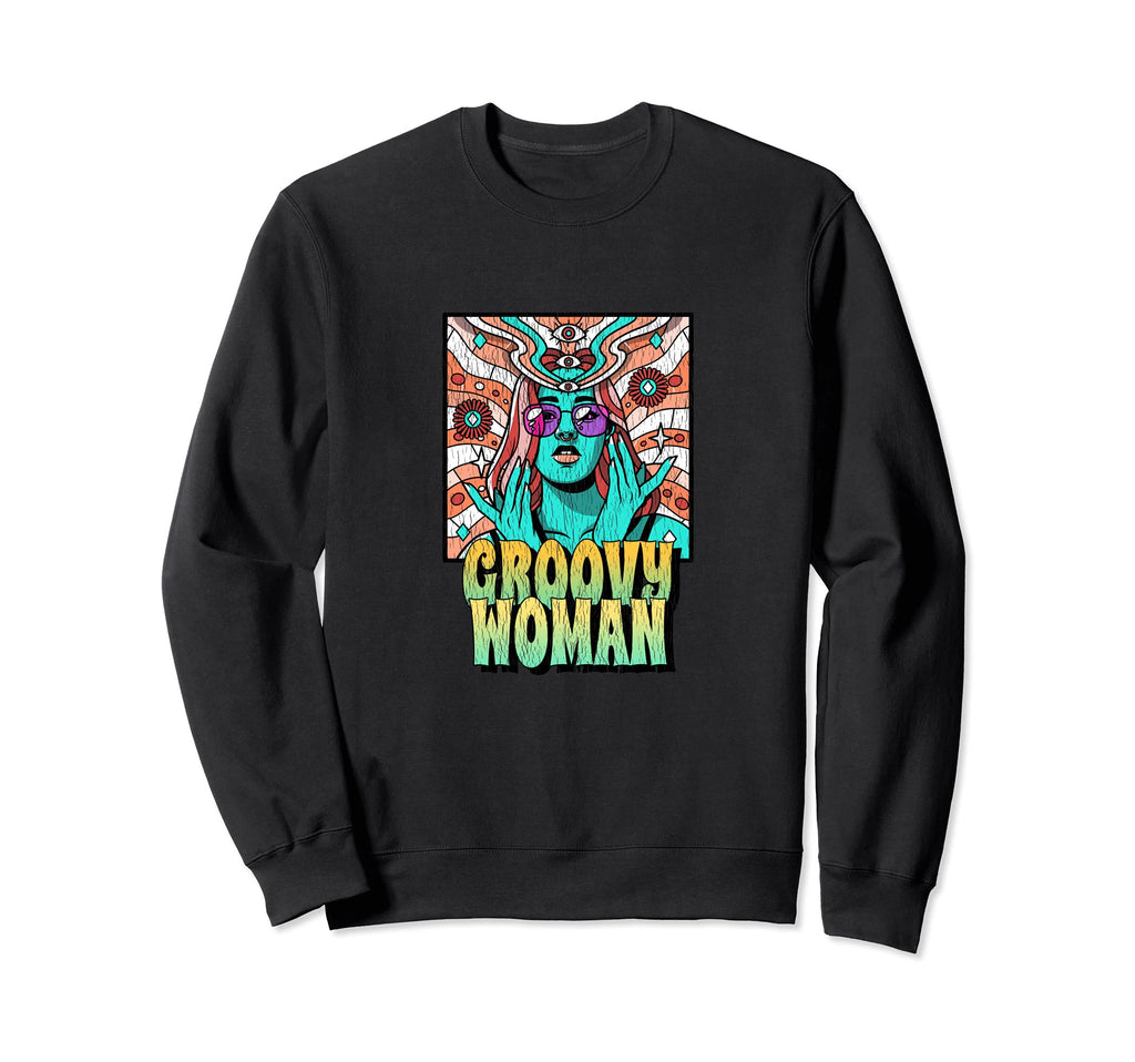 60S Psychedelic Aesthetic Groovy Sweatshirt - Trendy Graphic for Adults - T-Shirt, Sweatshirt, Hoodie
