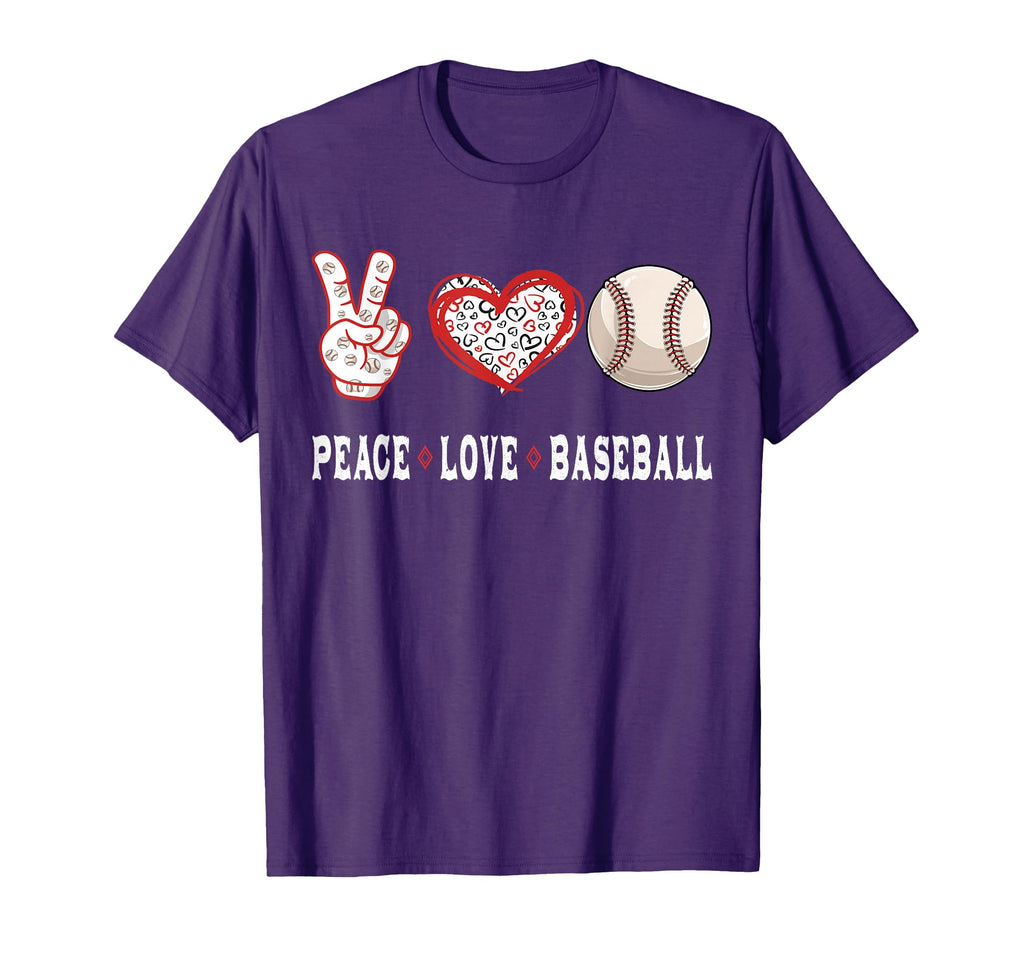 Baseball Lovers Player Fans Peace Love T-Shirt - Trendy Graphic for Adults - T-Shirt, Sweatshirt, Hoodie