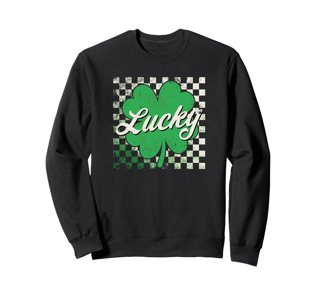 St Patricks Day Lucky Clover Sweatshirt - Casual Everyday Wear Men Women - T-Shirt, Sweatshirt, Hoodie