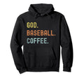 Vintages Baseball And Coffee Distressed Hoodie - Graphic Print for Adults - T-Shirt, Sweatshirt, Hoodie