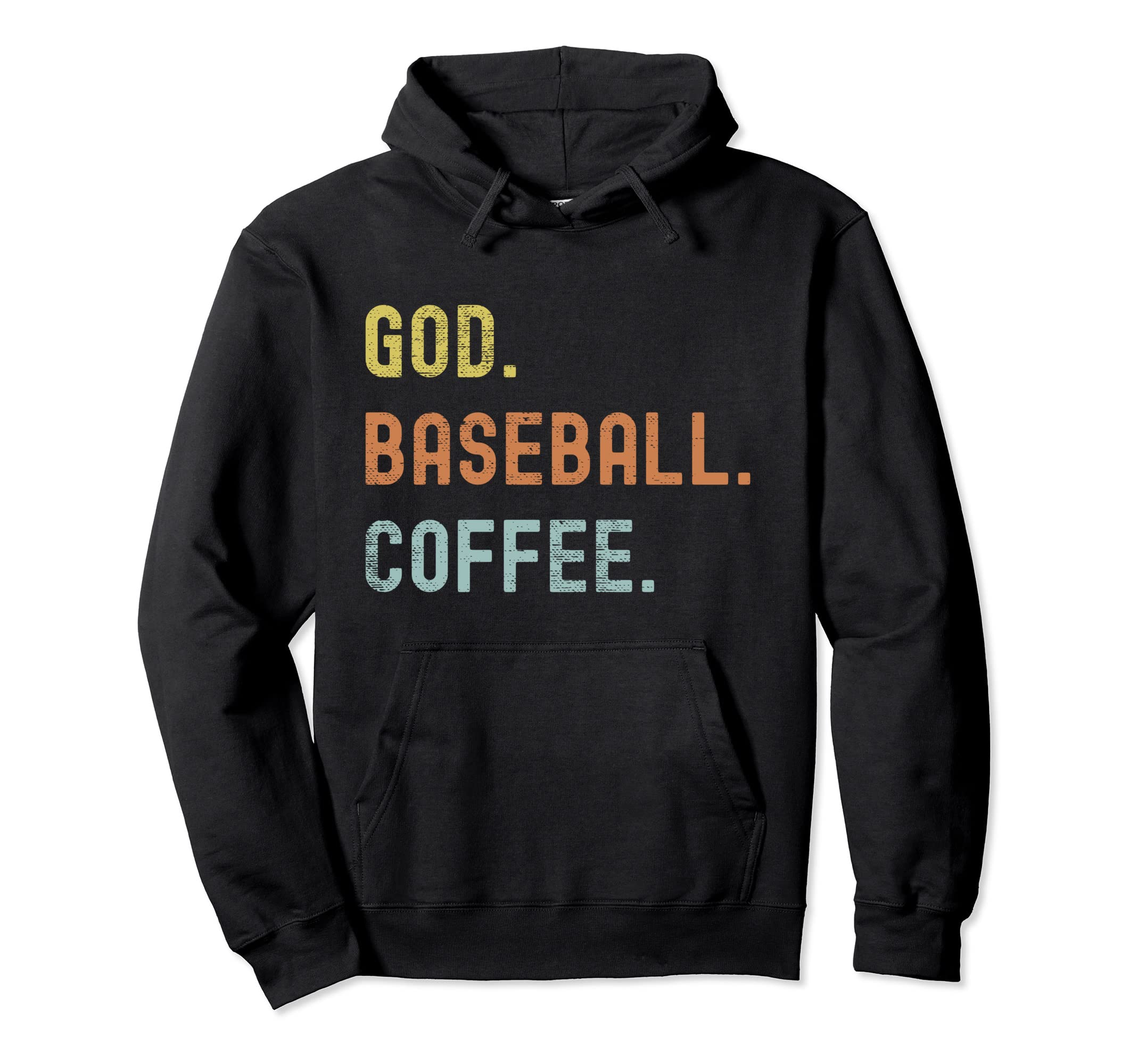 Vintages Baseball And Coffee Distressed Hoodie - Graphic Print for Adults - T-Shirt, Sweatshirt, Hoodie