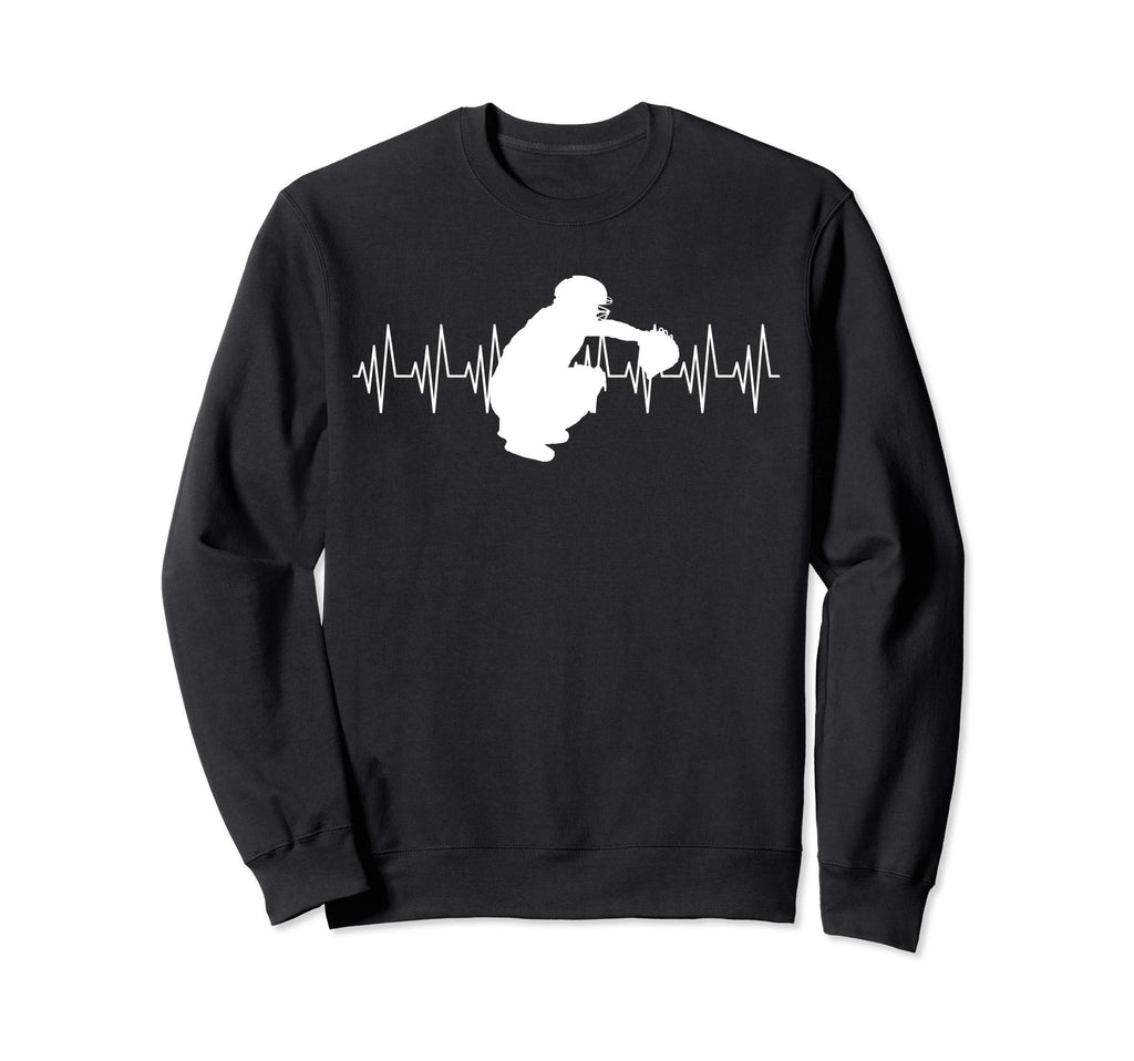 Catcher Heartbeat Baseball Catcher Sweatshirt - Custom Art Print for Adults - T-Shirt, Sweatshirt, Hoodie
