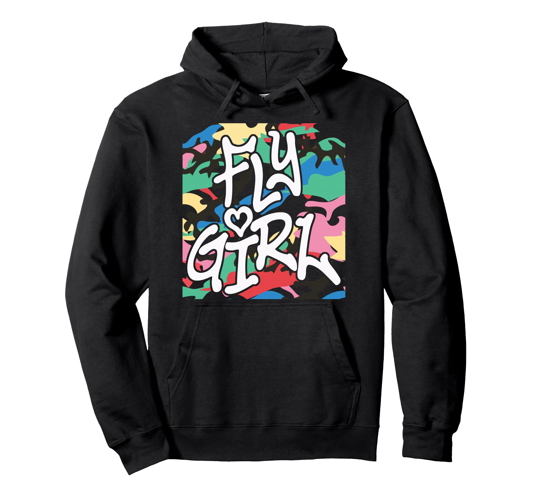 Fly 80S 90S Old School Camo B Hip Hop Hoodie - Novelty Apparel Men Women - T-Shirt, Sweatshirt, Hoodie