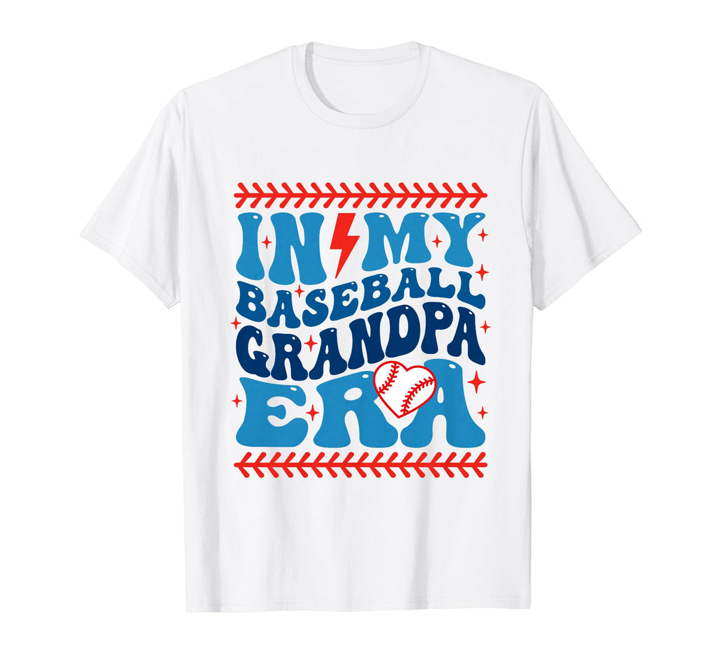 My Baseball Grandpa Era Groovy Baseball T-Shirt - Graphic Print Men Women - T-Shirt, Sweatshirt, Hoodie