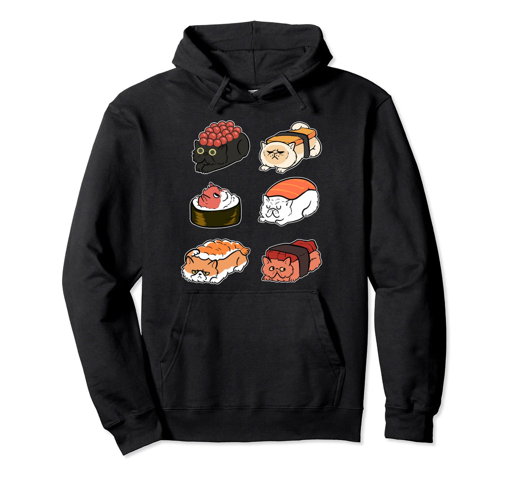 Sushi Cat Anime Figure Japanese Noodles Hoodie - Unique Graphic Unisex - T-Shirt, Sweatshirt, Hoodie