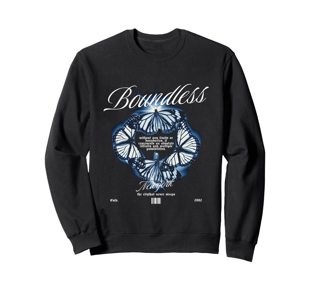 Butterfly Boundless Y2K Grunge Sweatshirt - Fun Novelty Design for Adults - T-Shirt, Sweatshirt, Hoodie