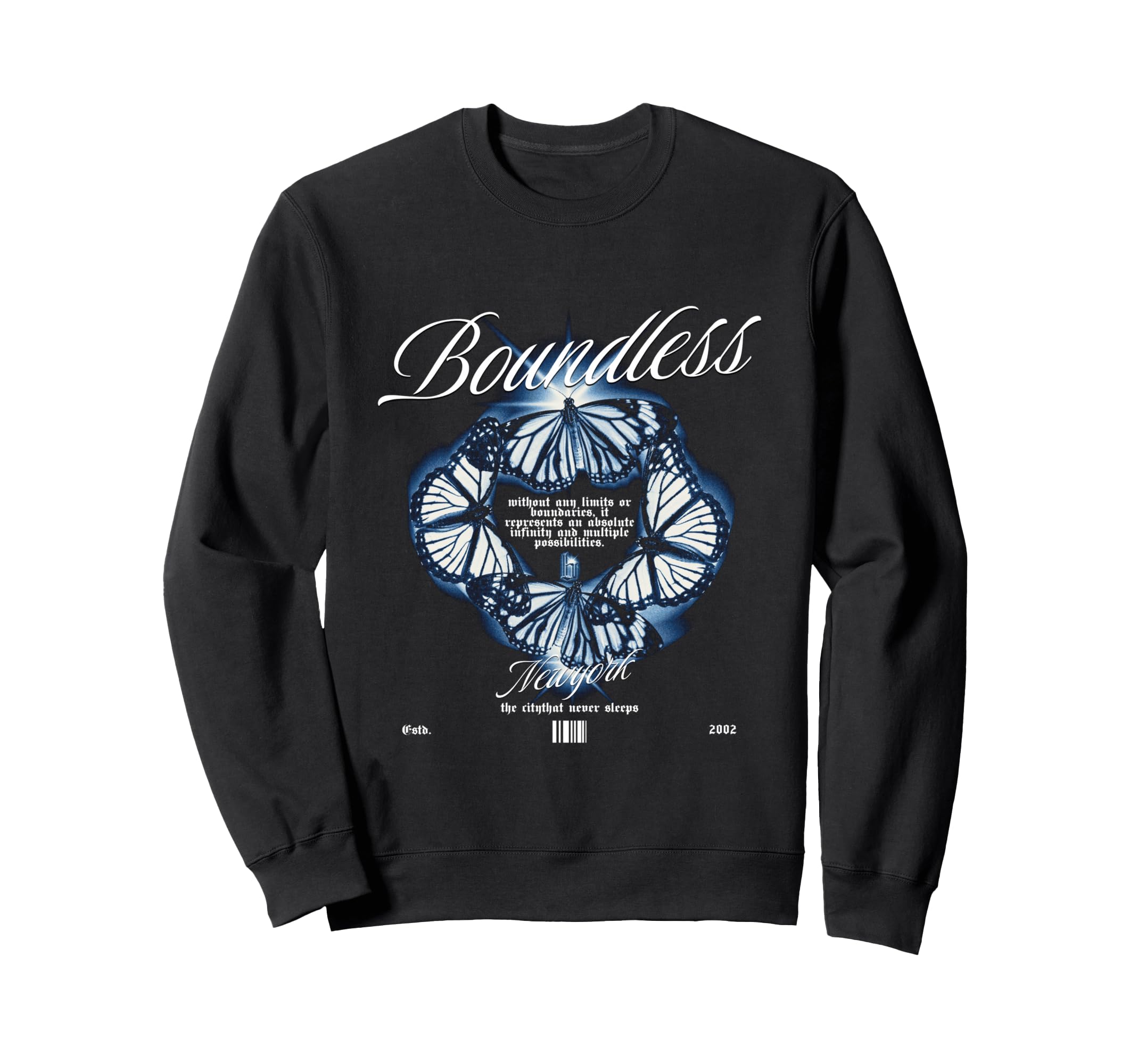 Butterfly Boundless Y2K Grunge Sweatshirt - Fun Novelty Design for Adults - T-Shirt, Sweatshirt, Hoodie