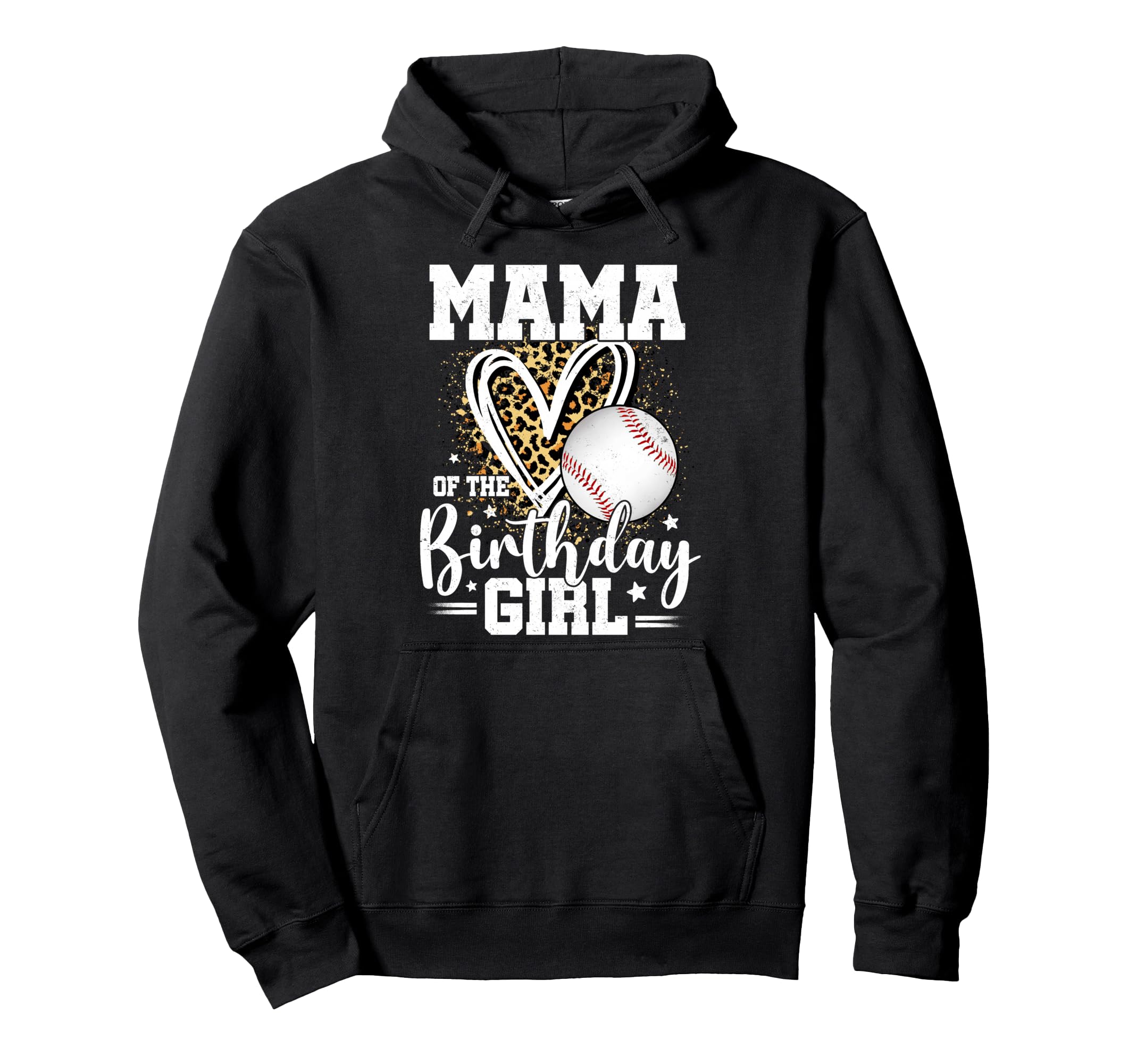 Mama Birthday Baseball Mama Leopard Hoodie - Minimalist Print Men Women - T-Shirt, Sweatshirt, Hoodie