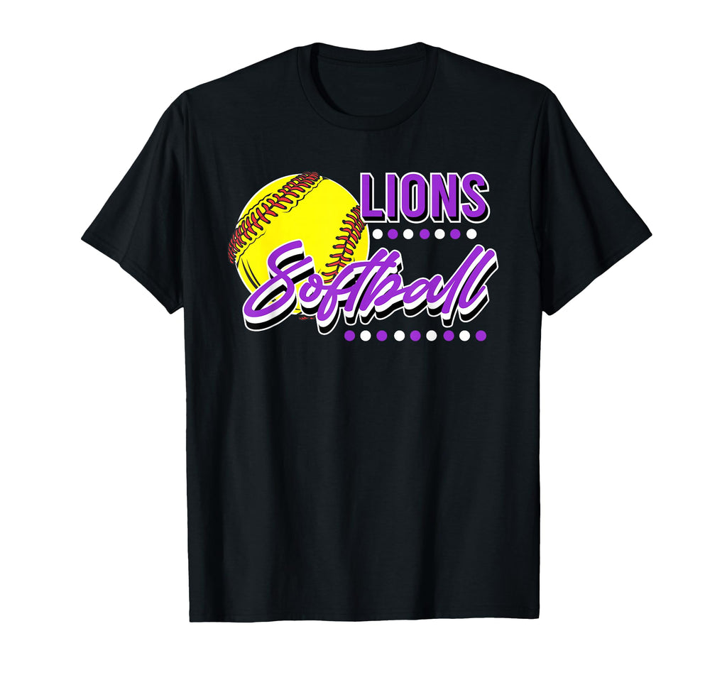Lions Softball Mom Game Day Sports T-Shirt - Casual Everyday Wear Unisex - T-Shirt, Sweatshirt, Hoodie