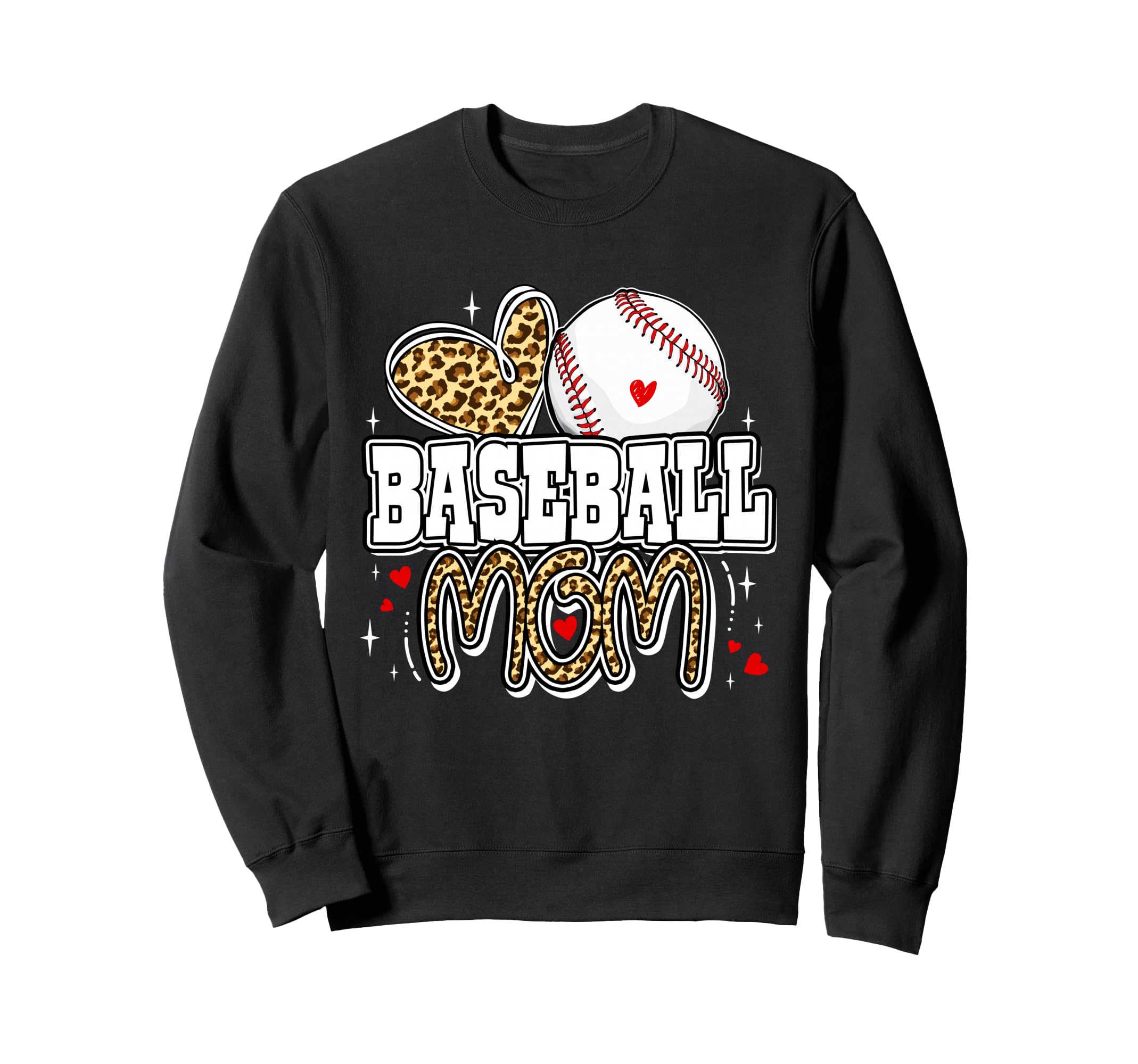 Leopard Baseball Mom Baseball Mama Sweatshirt - Trendy Graphic Unisex - T-Shirt, Sweatshirt, Hoodie