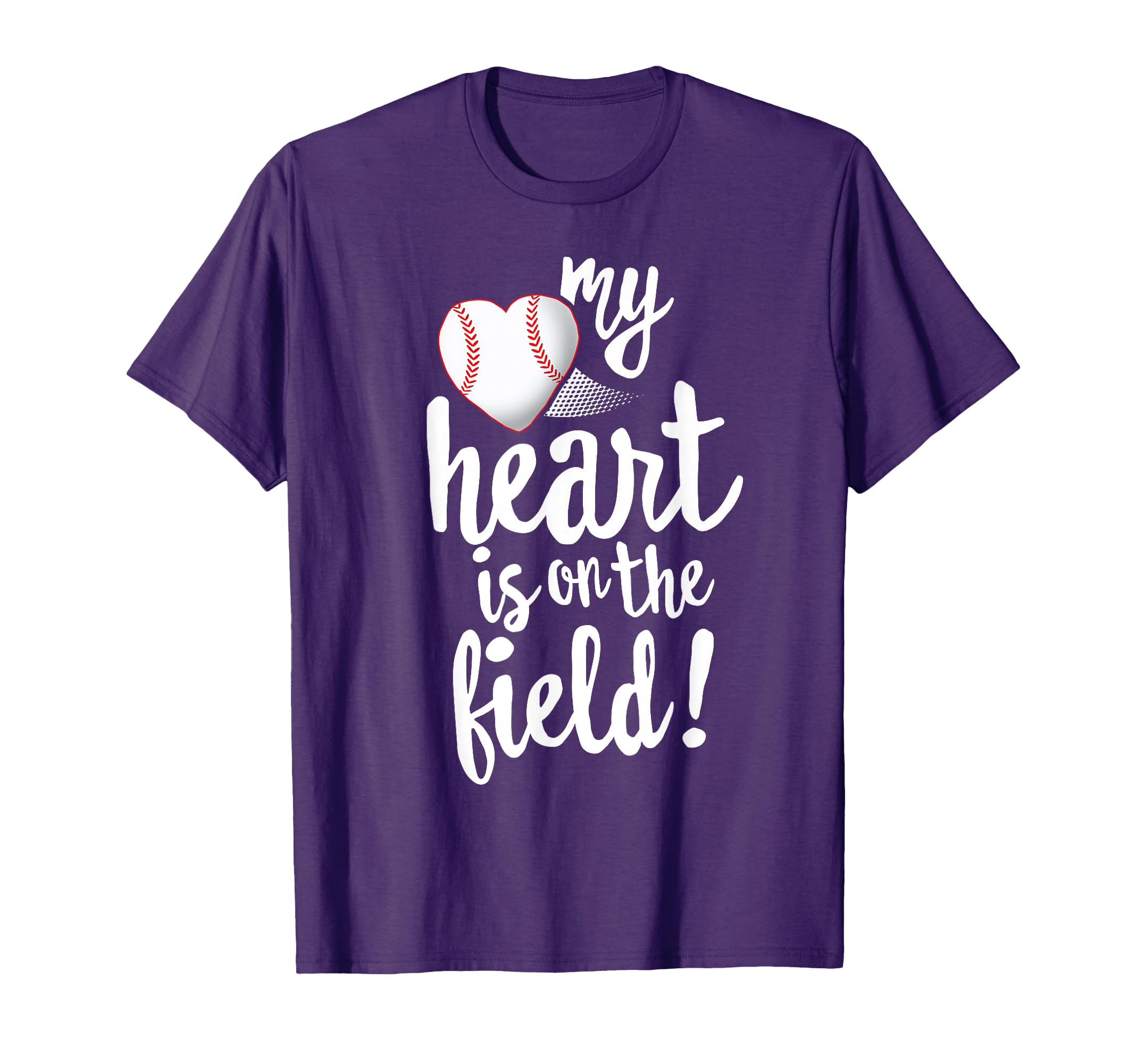 My Heart Is Field Baseball Ball Mom T-Shirt - Custom Art Print for Adults - T-Shirt, Sweatshirt, Hoodie