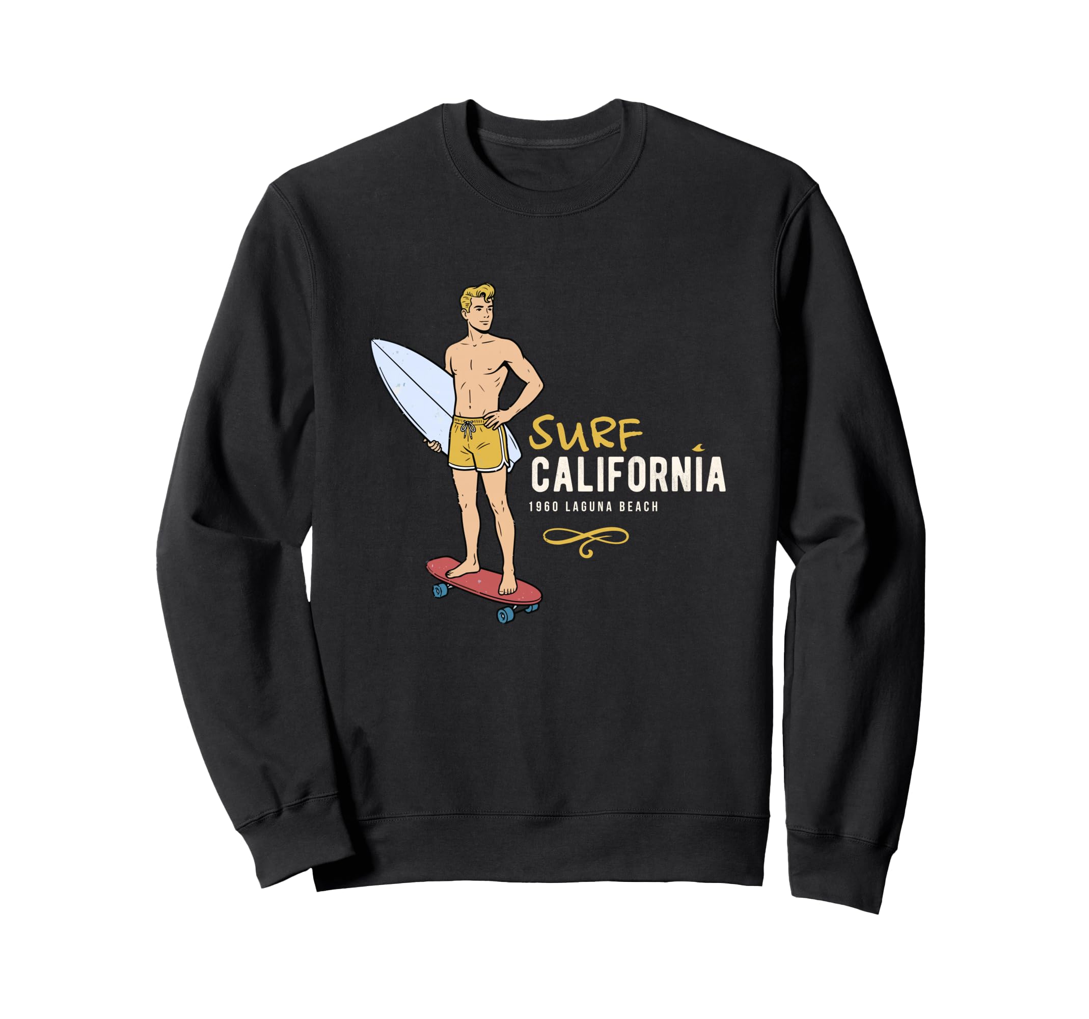 Surf California Laguna Beach Sweatshirt - Minimalist Print for Adults - T-Shirt, Sweatshirt, Hoodie