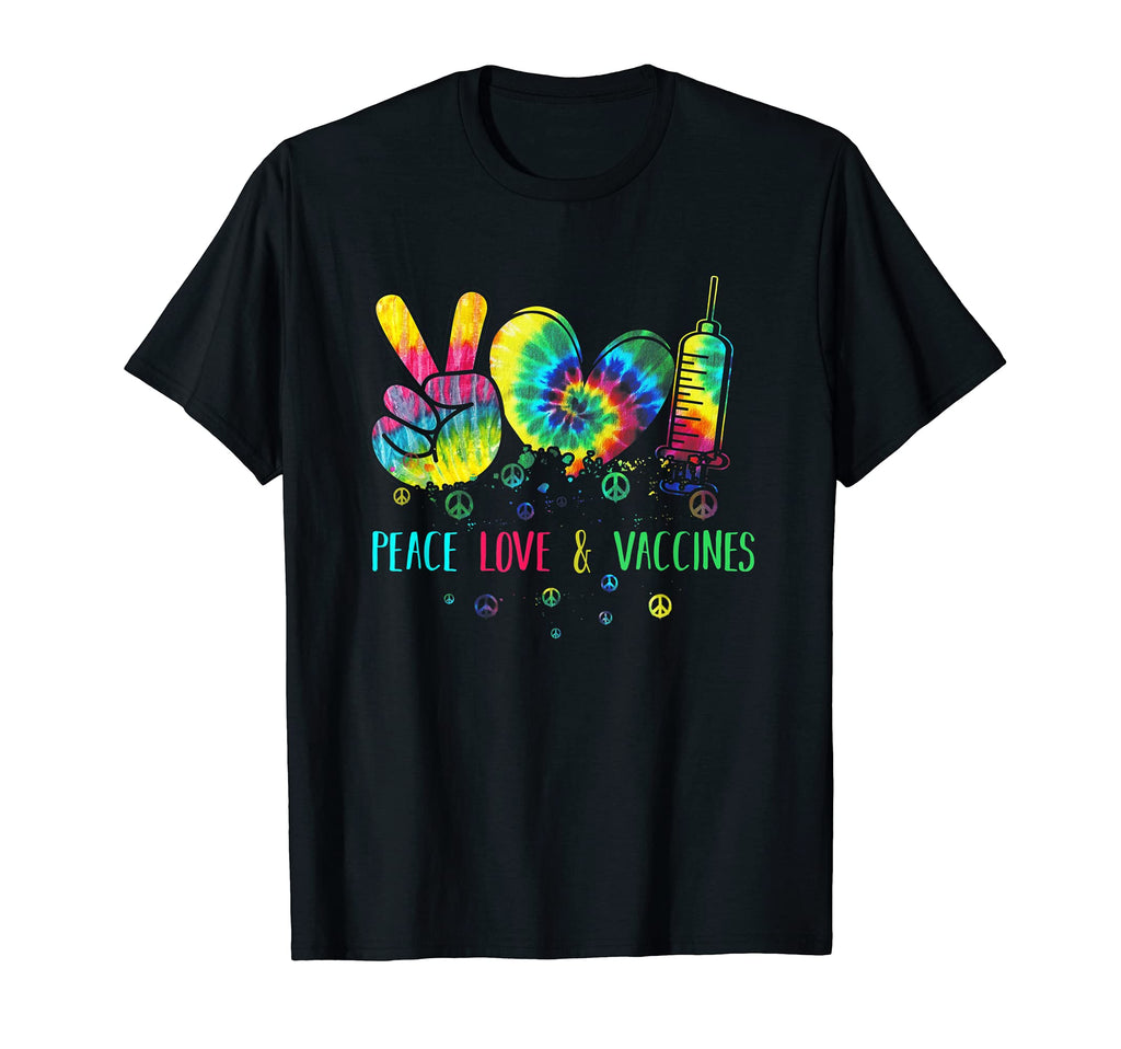 Peace Love And Vaccinated T-Shirt - Aesthetic Graphic Men Women - T-Shirt, Sweatshirt, Hoodie