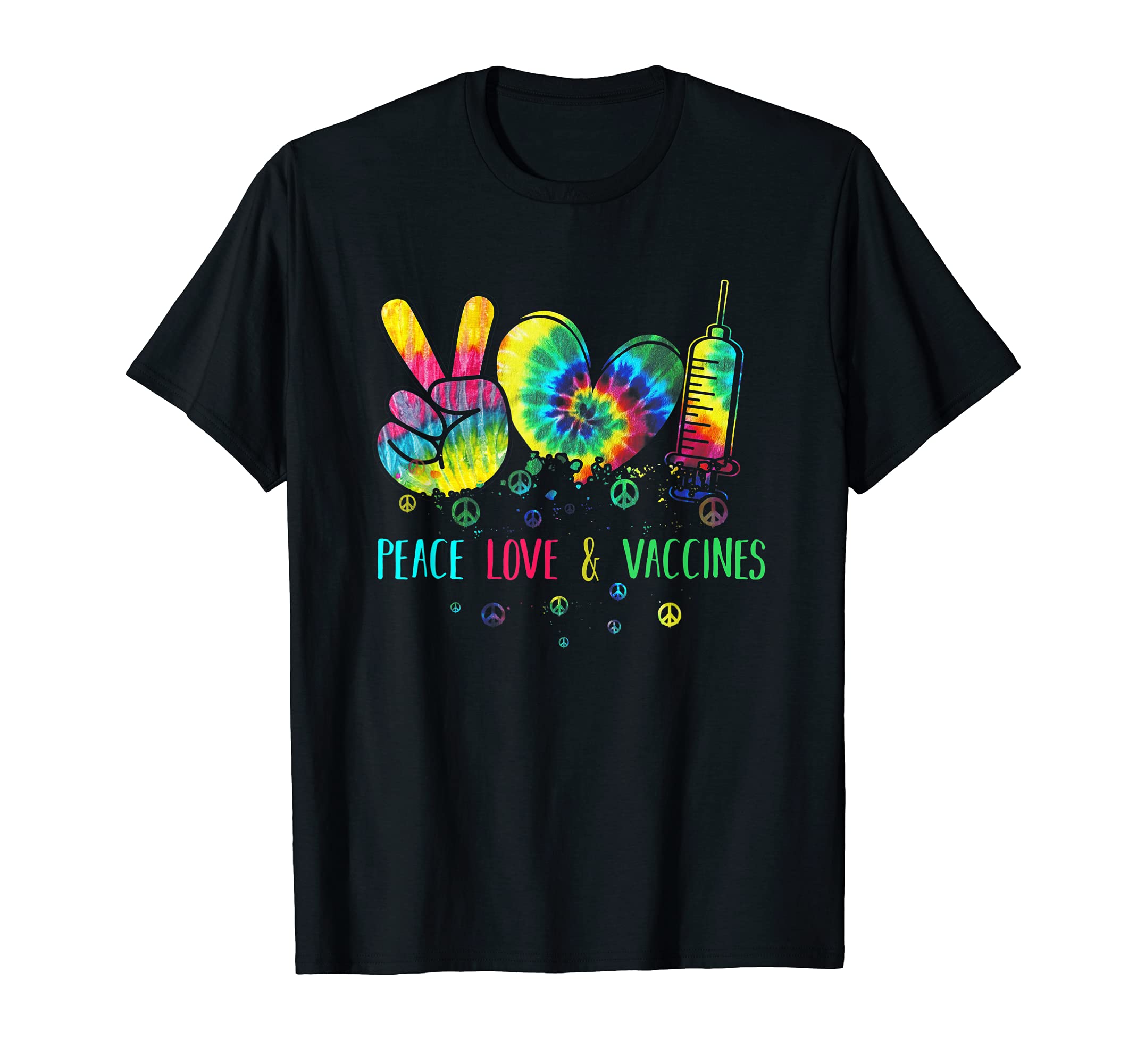 Peace Love And Vaccinated T-Shirt - Aesthetic Graphic Men Women - T-Shirt, Sweatshirt, Hoodie