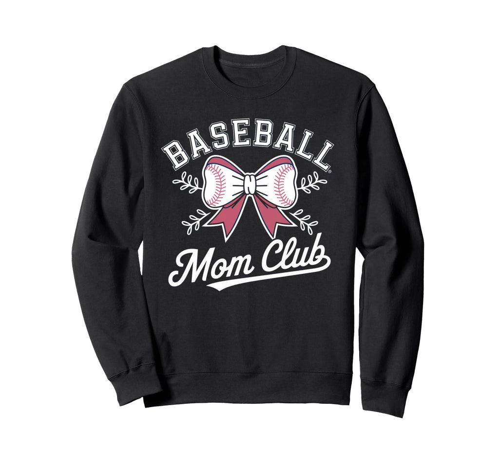 Baseball Mom Bow Club Family Sweatshirt - Unique Graphic Men Women - T-Shirt, Sweatshirt, Hoodie