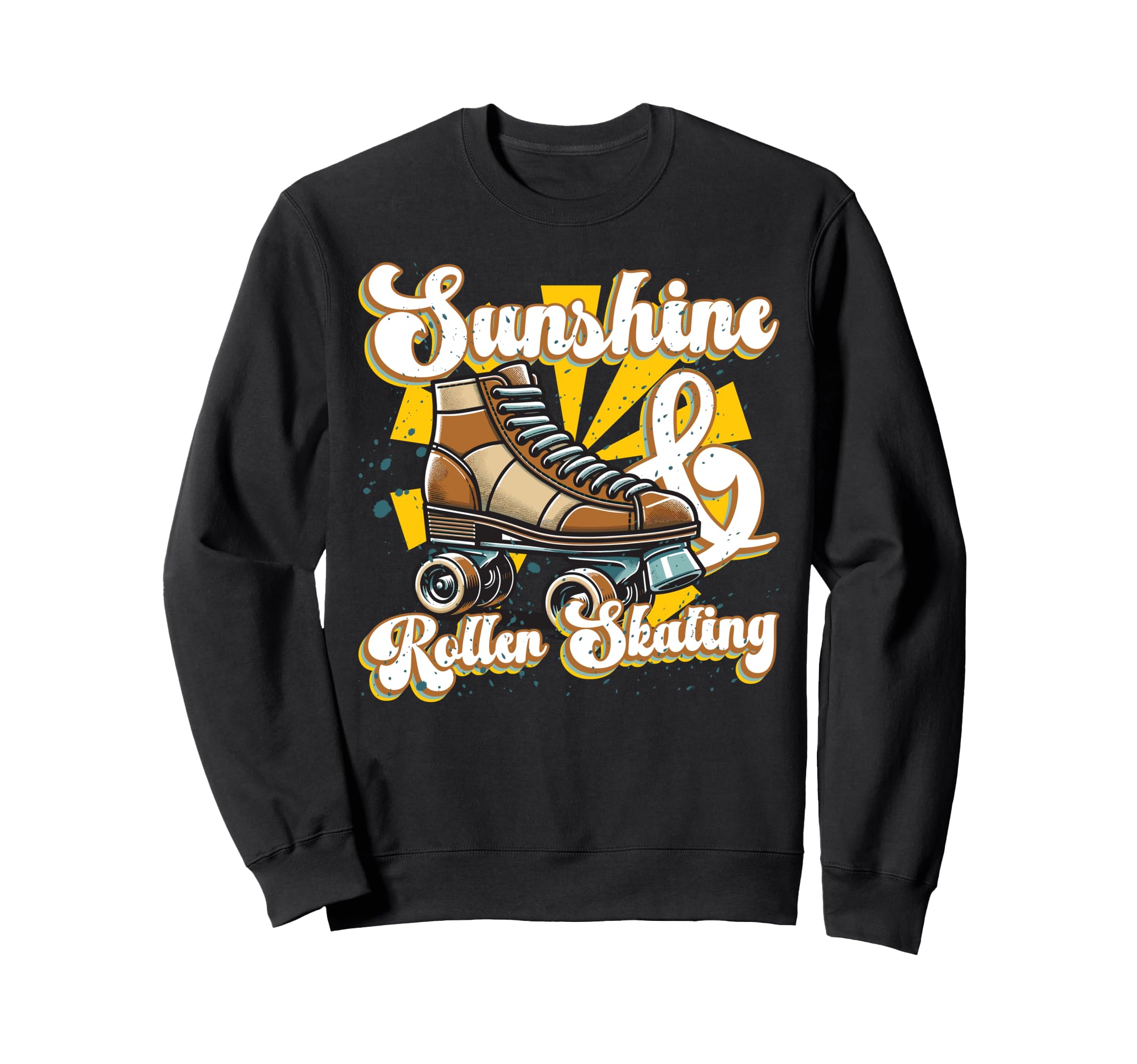 Roller Skating Skate 1970S Sunshine Sweatshirt - Trendy Graphic for Adults - T-Shirt, Sweatshirt, Hoodie