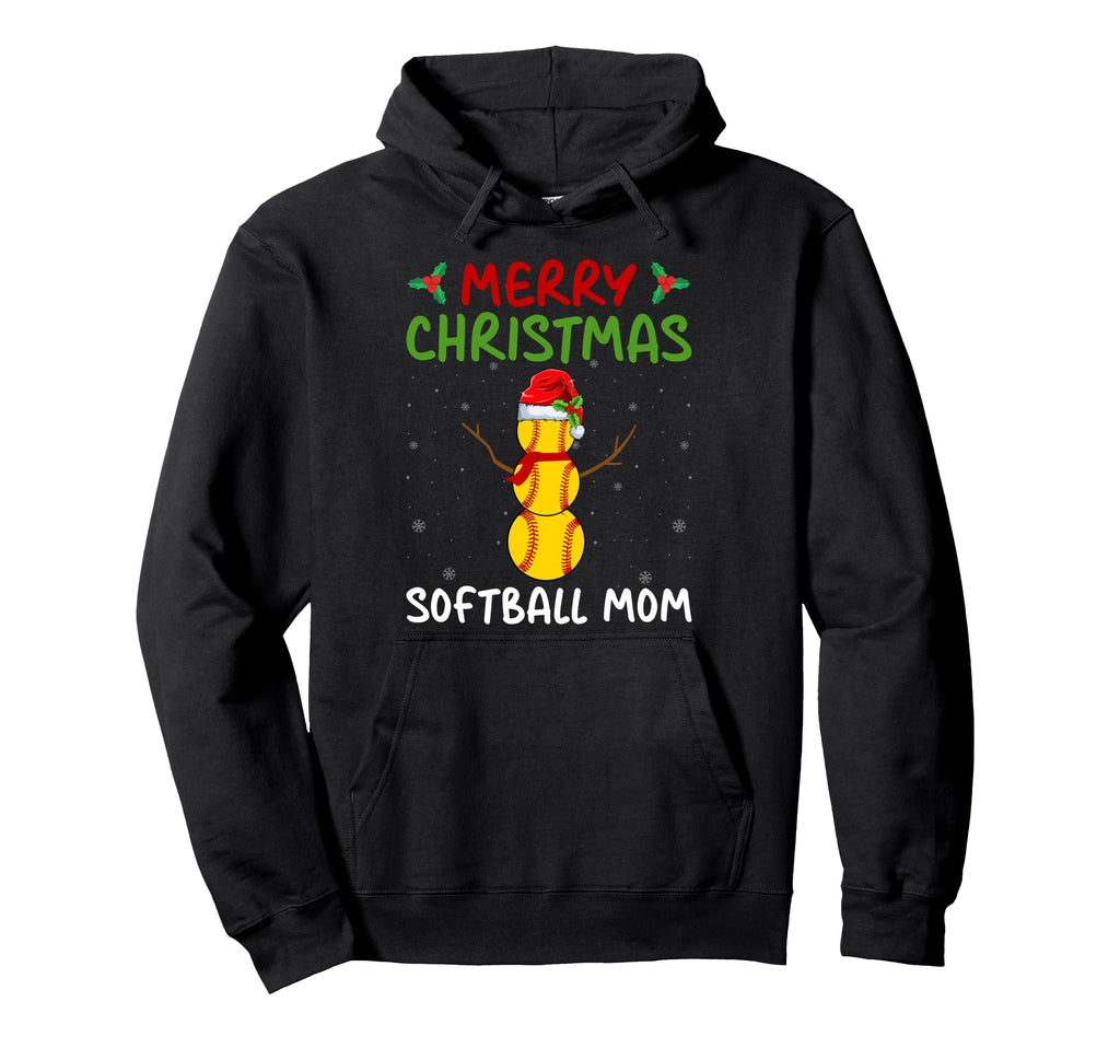 Merry Softball Mom Baseball Player Hoodie - Fun Novelty Design Unisex - T-Shirt, Sweatshirt, Hoodie