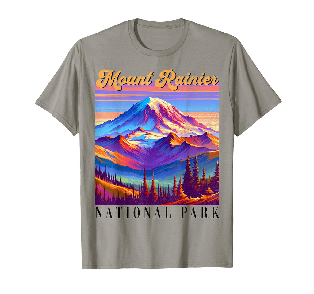 Mt Rainier National Park Mountain Art T-Shirt - Trendy Graphic Men Women - T-Shirt, Sweatshirt, Hoodie