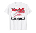 Baseball Sister Im Just Here Snacks And T-Shirt - Graphic Print for Adults - T-Shirt, Sweatshirt, Hoodie