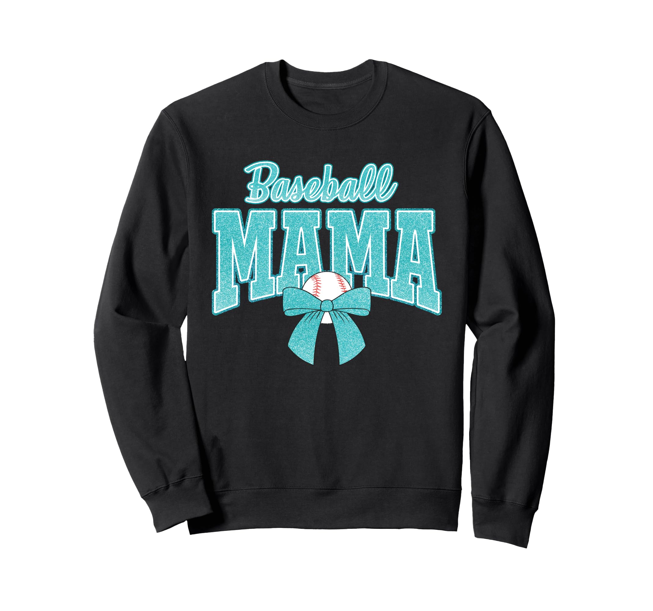 Baseball Mama Sports Bow Ball Sweatshirt - Fun Novelty Design for Adults - T-Shirt, Sweatshirt, Hoodie