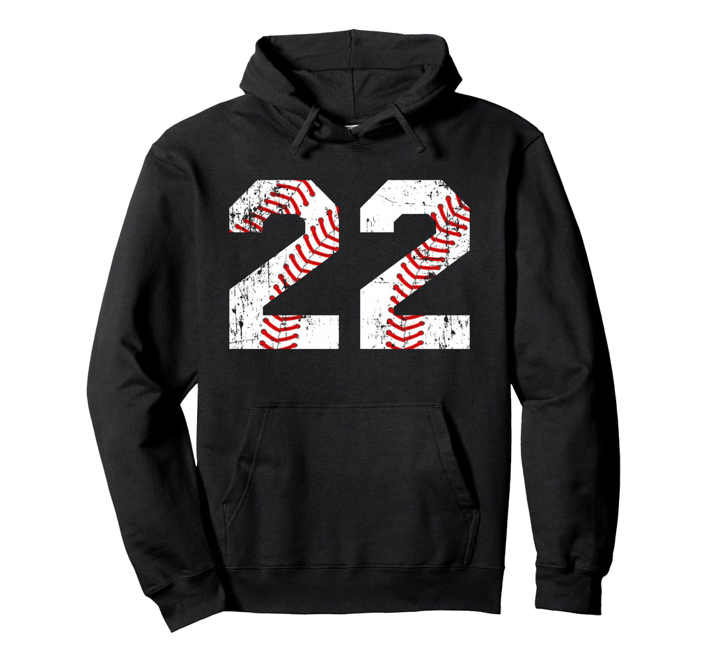 Baseball 22 Jersey Number Hoodie - Novelty Apparel Unisex - T-Shirt, Sweatshirt, Hoodie