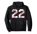 Baseball 22 Jersey Number Hoodie - Novelty Apparel Unisex - T-Shirt, Sweatshirt, Hoodie