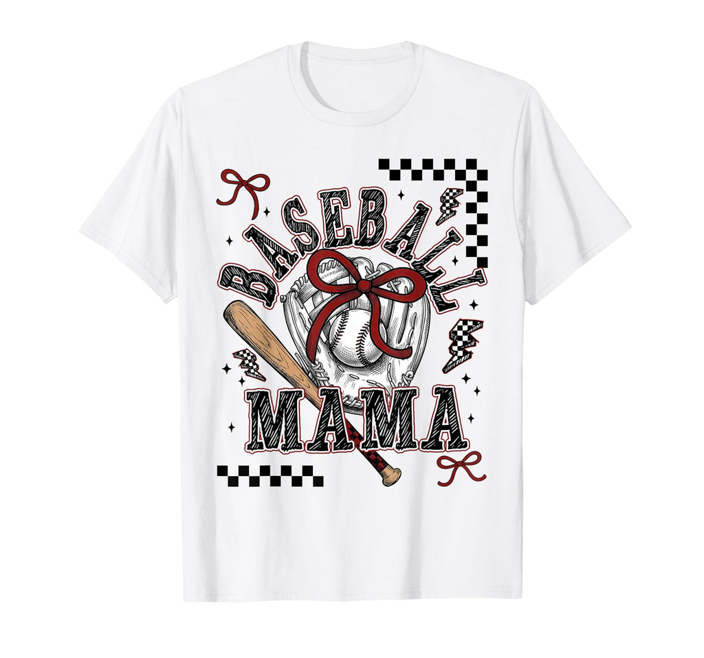 Baseball Mama Coquette Bow Game Day T-Shirt - Minimalist Print Unisex - T-Shirt, Sweatshirt, Hoodie
